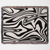 Black and White Marble Woven Throw Blanket - DesignerOllie.com