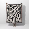 Black and White Marble Woven Throw Blanket - DesignerOllie.com