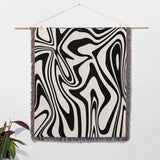 Black and White Marble Woven Throw Blanket - DesignerOllie.com