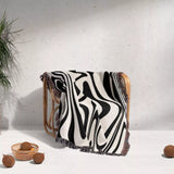 Black and White Marble Woven Throw Blanket - DesignerOllie.com