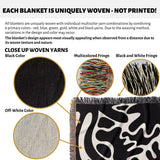 Black and White Matisse Coral Woven Throw Blanket - DesignerOllie.com