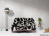 Black and White Matisse Coral Woven Throw Blanket