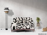 Black and White Matisse Style Woven Throw Blanket