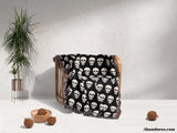 Black and White Skull Pattern Woven Throw Blanket