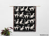 Black and White Spooky Cats Woven Throw Blanket