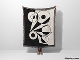 Black and White Geometric Art Woven Throw Blanket