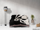 Black and White Geometric Art Woven Throw Blanket