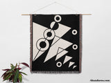 Black and White Modern Geometric Woven Throw Blanket