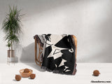 Black and White Modern Geometric Woven Throw Blanket