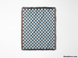 Blue Checker Woven Throw Blanket