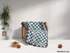 Blue Checker Woven Throw Blanket