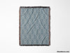 Blue Luxury Geometric Pattern Woven Throw Blanket and Tapestry