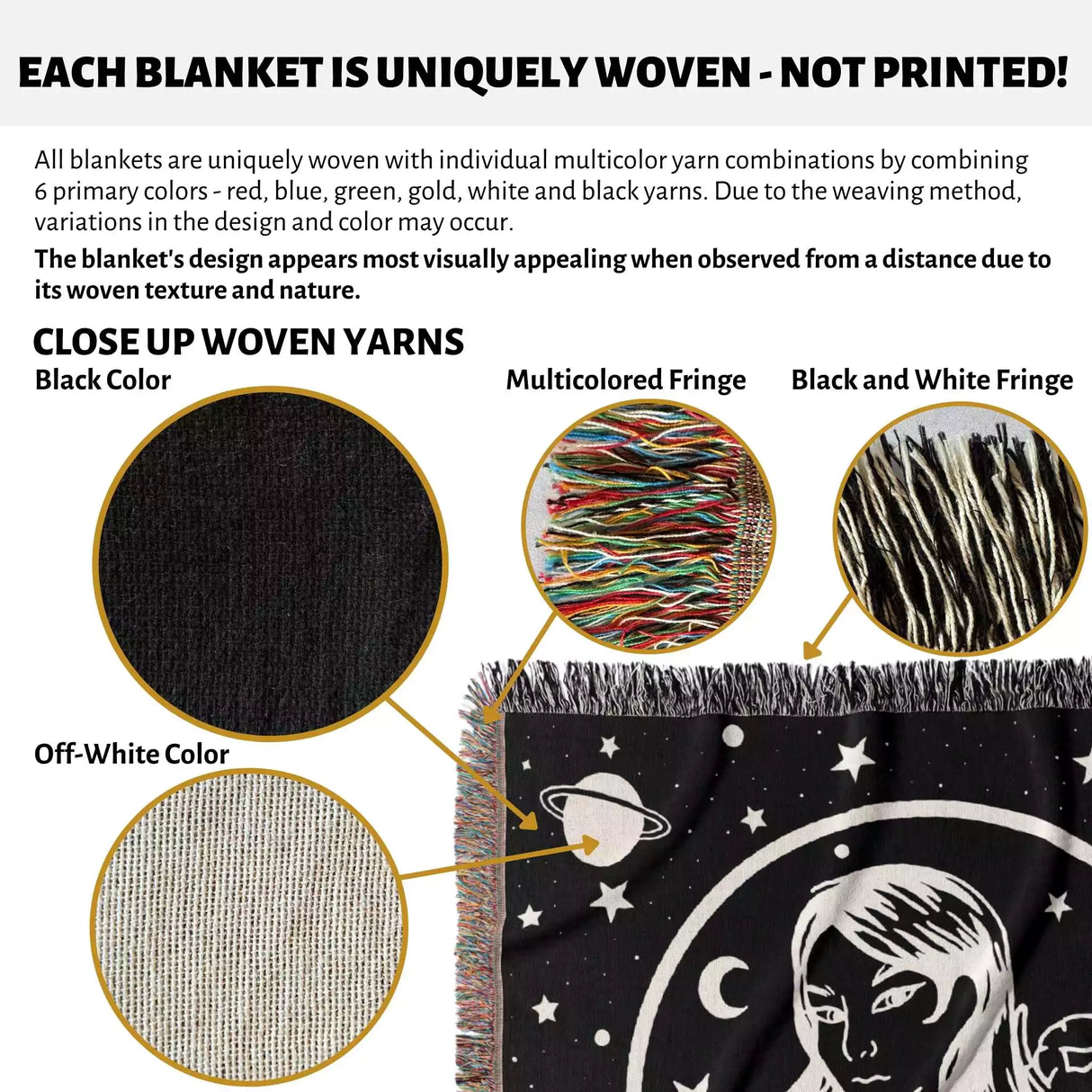 Cancer Zodiac Sign Astrology Woman Woven Throw Blanket Tapestry - DesignerOllie.com