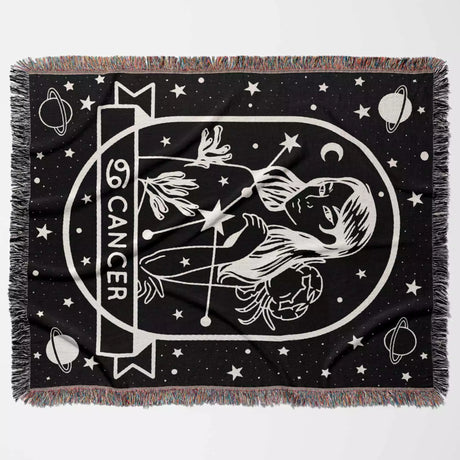 Cancer Zodiac Sign Astrology Woman Woven Throw Blanket Tapestry - DesignerOllie.com