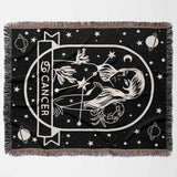 Cancer Zodiac Sign Astrology Woman Woven Throw Blanket Tapestry