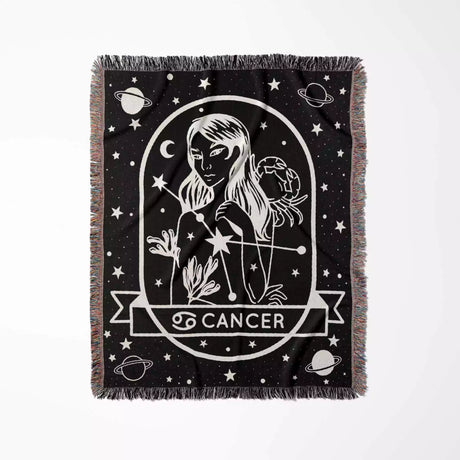 Cancer Zodiac Sign Astrology Woman Woven Throw Blanket Tapestry - DesignerOllie.com