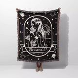 Cancer Zodiac Sign Astrology Woman Woven Throw Blanket Tapestry - DesignerOllie.com