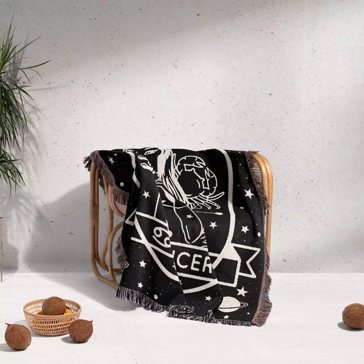 Cancer Zodiac Sign Astrology Woman Woven Throw Blanket Tapestry - DesignerOllie.com