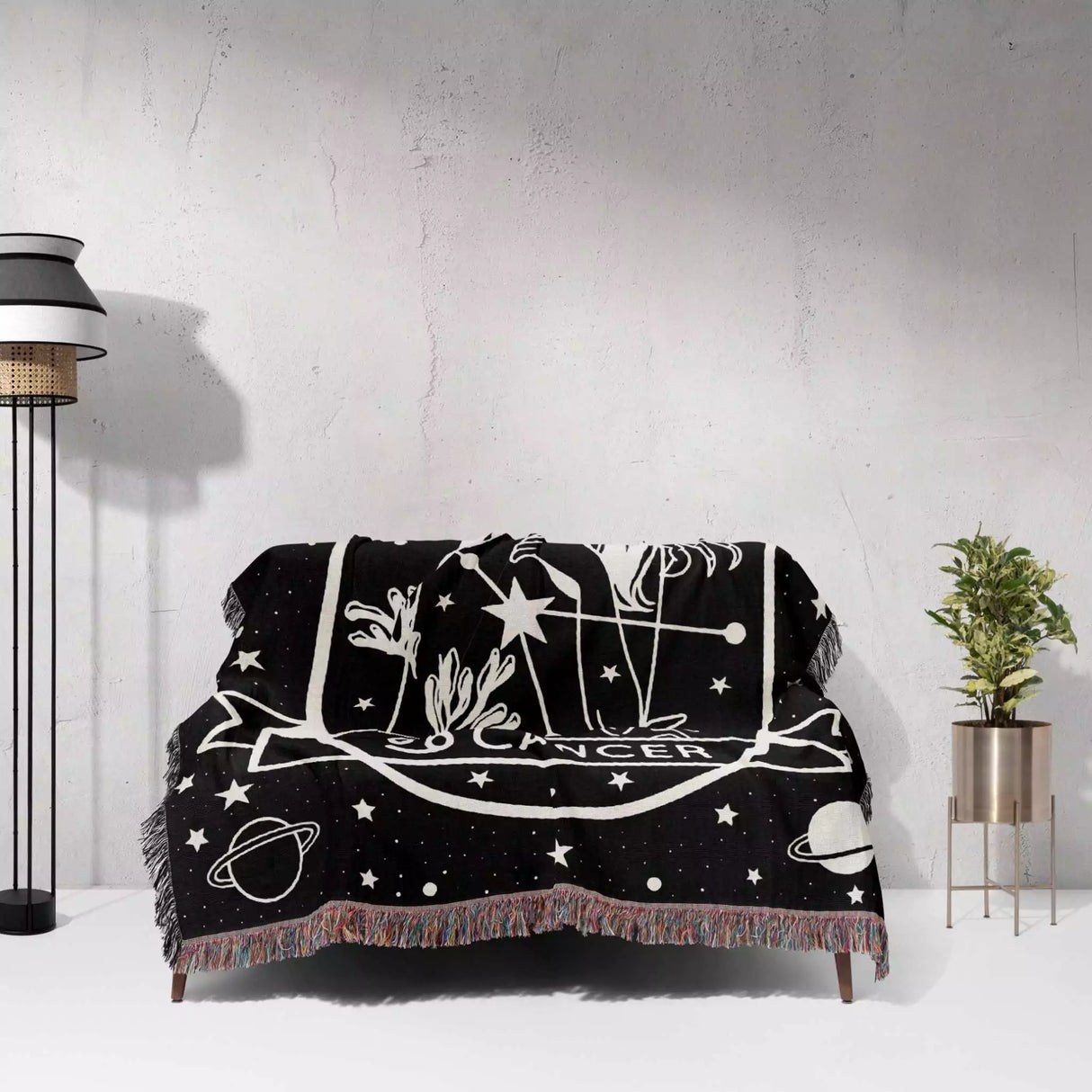 Cancer Zodiac Sign Astrology Woman Woven Throw Blanket Tapestry - DesignerOllie.com