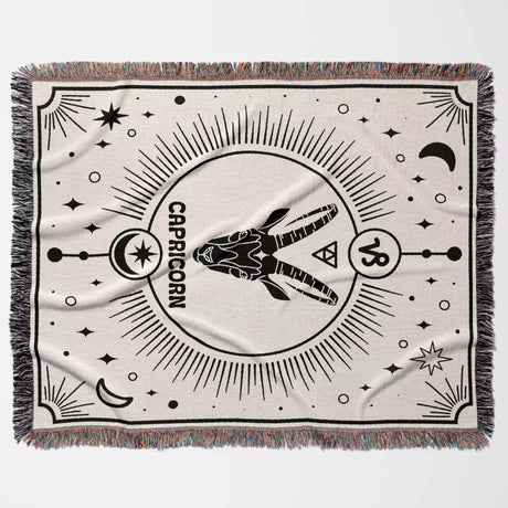 Capricorn Zodiac Blanket, Unique Birthday Gift Idea for Women and Men - DesignerOllie.com