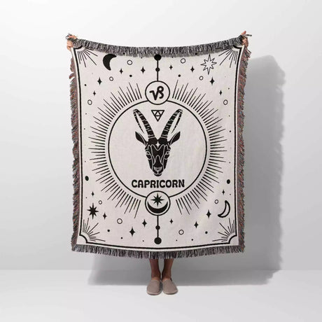 Capricorn Zodiac Blanket, Unique Birthday Gift Idea for Women and Men - DesignerOllie.com