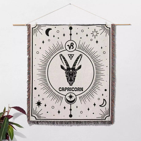 Capricorn Zodiac Blanket, Unique Birthday Gift Idea for Women and Men - DesignerOllie.com