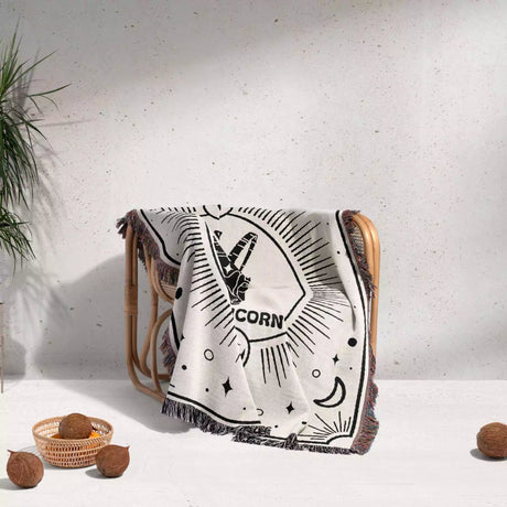 Capricorn Zodiac Blanket, Unique Birthday Gift Idea for Women and Men - DesignerOllie.com
