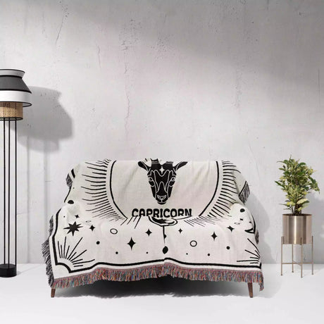 Capricorn Zodiac Blanket, Unique Birthday Gift Idea for Women and Men - DesignerOllie.com