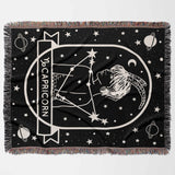 Capricorn Zodiac Sign Astrology Woman Woven Throw Blanket Tapestry