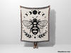 Celestial Bee with Moon Phases Woven Throw Blanket