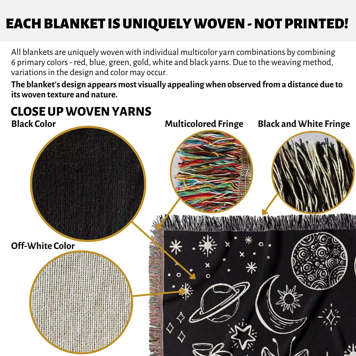 Celestial Cat and Elements Woven Throw Blanket - DesignerOllie.com