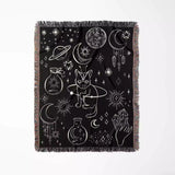 Celestial Cat and Elements Woven Throw Blanket - DesignerOllie.com