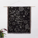 Celestial Cat and Elements Woven Throw Blanket - DesignerOllie.com