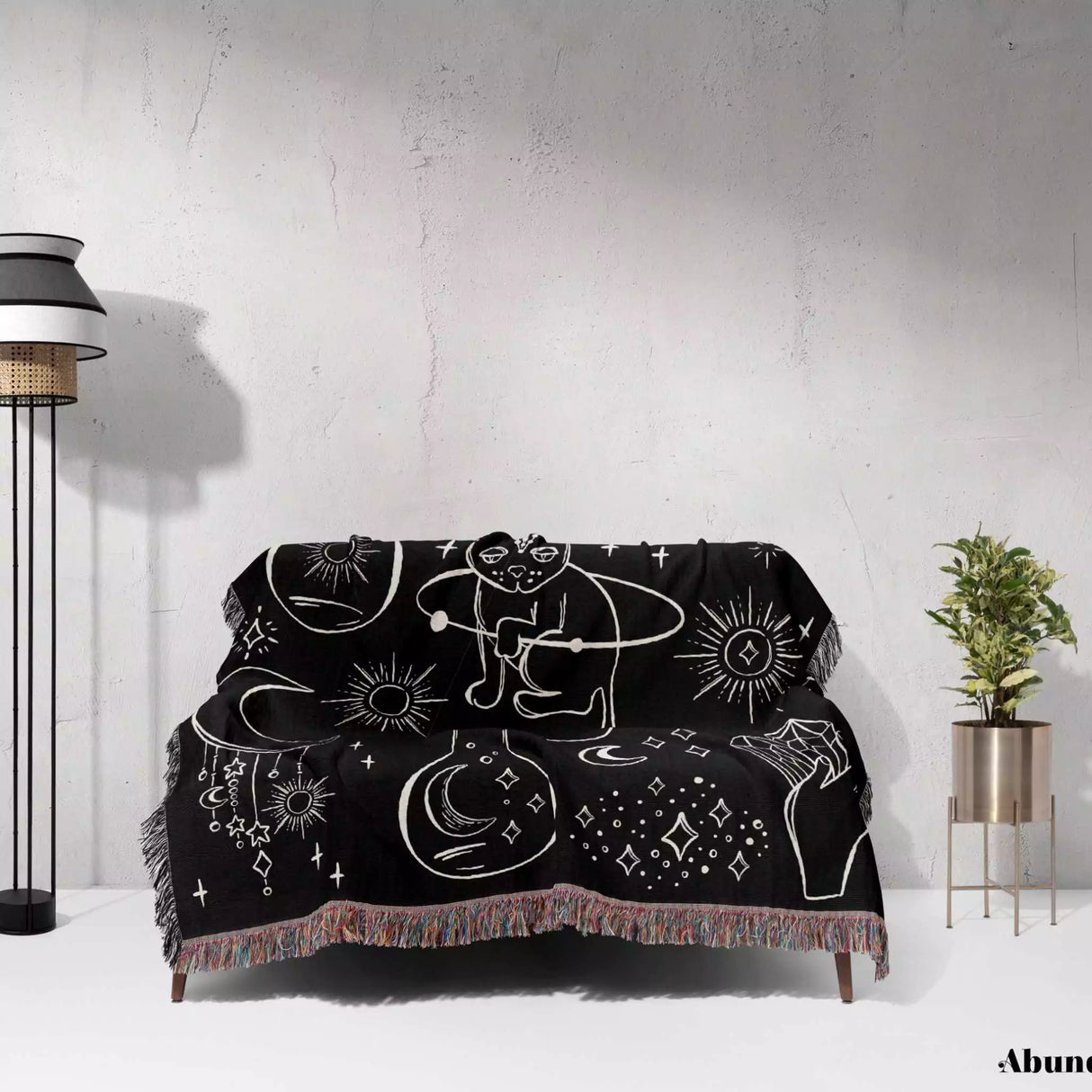 Celestial Cat and Elements Woven Throw Blanket - DesignerOllie.com