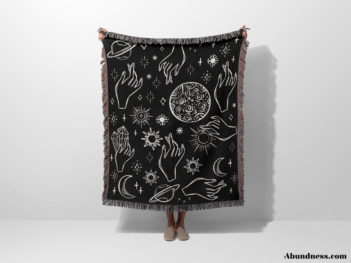 Celestial Hands Woven Throw Blanket