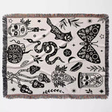 Celestial Spooky Witchy Woven Throw Blanket - DesignerOllie.com