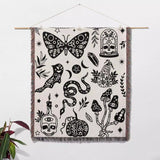 Celestial Spooky Witchy Woven Throw Blanket - DesignerOllie.com