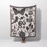 Celestial Spooky Witchy Woven Throw Blanket - DesignerOllie.com