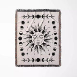 Celestial Sun and Moons Woven Throw Blanket - DesignerOllie.com