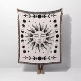 Celestial Sun and Moons Woven Throw Blanket - DesignerOllie.com