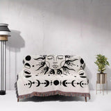 Celestial Sun and Moons Woven Throw Blanket - DesignerOllie.com
