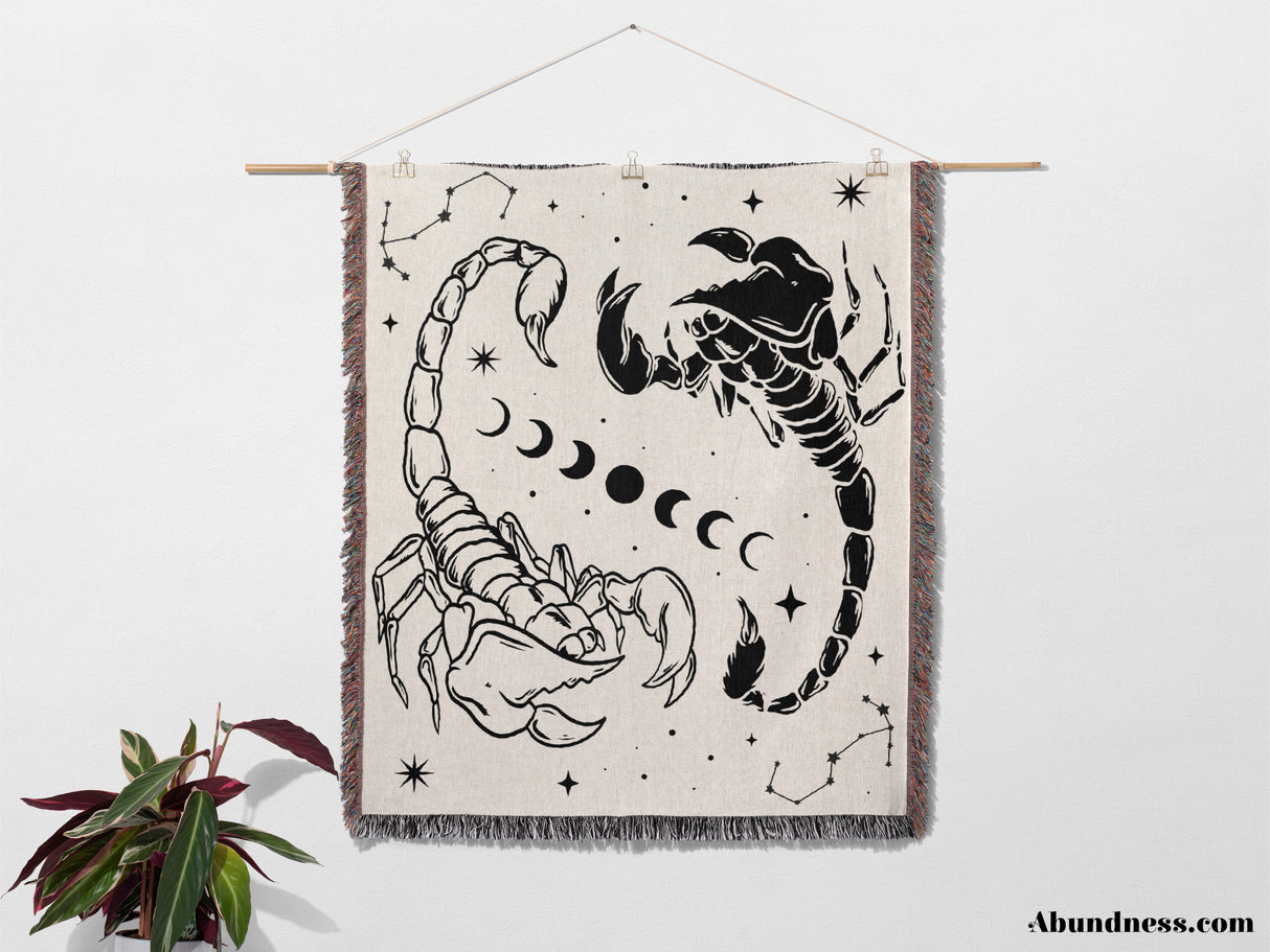 Celestial Scorpio Zodiac Woven Throw Blanket