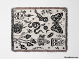 Celestial Spooky Witchy Woven Throw Blanket