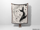 Celestial Whales Woven Throw Blanket