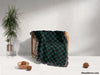 Checkered Black and Forest Green Woven Throw Blanket and Tapestry