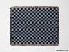 Checkered Black and Light Blue Woven Throw Blanket and Tapestry