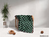 Checkered Black and Light Green Woven Throw Blanket and Tapestry