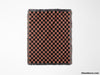 Checkered Black and Light Red Woven Throw Blanket and Tapestry