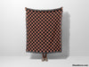 Checkered Black and Light Red Woven Throw Blanket and Tapestry