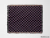 Checkered Black and Purple Woven Throw Blanket and Tapestry